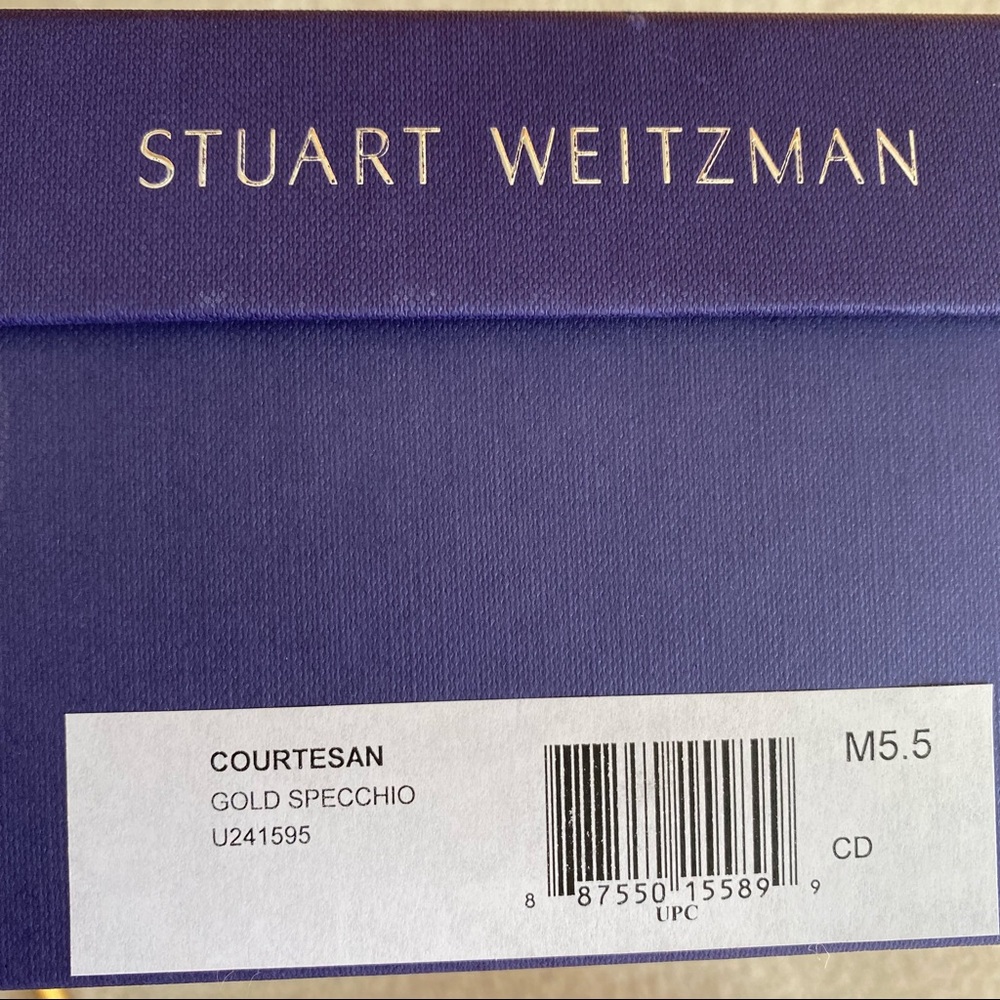 Gold Stuart Weitzman Courtesan Sandals Heels - image 4